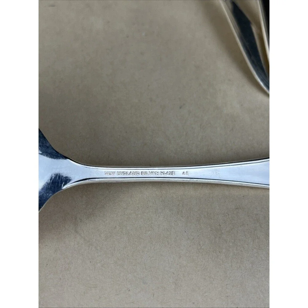 NEW ENGLAND SILVER PLATE 1919 ROSEMARY‎ 6 ICED TEA SPOON & 4 Serving Spoon